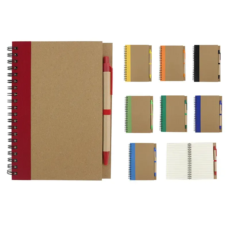 Premium Kraft Notebook with Ballpoint Pen - Custom Logo Wholesale